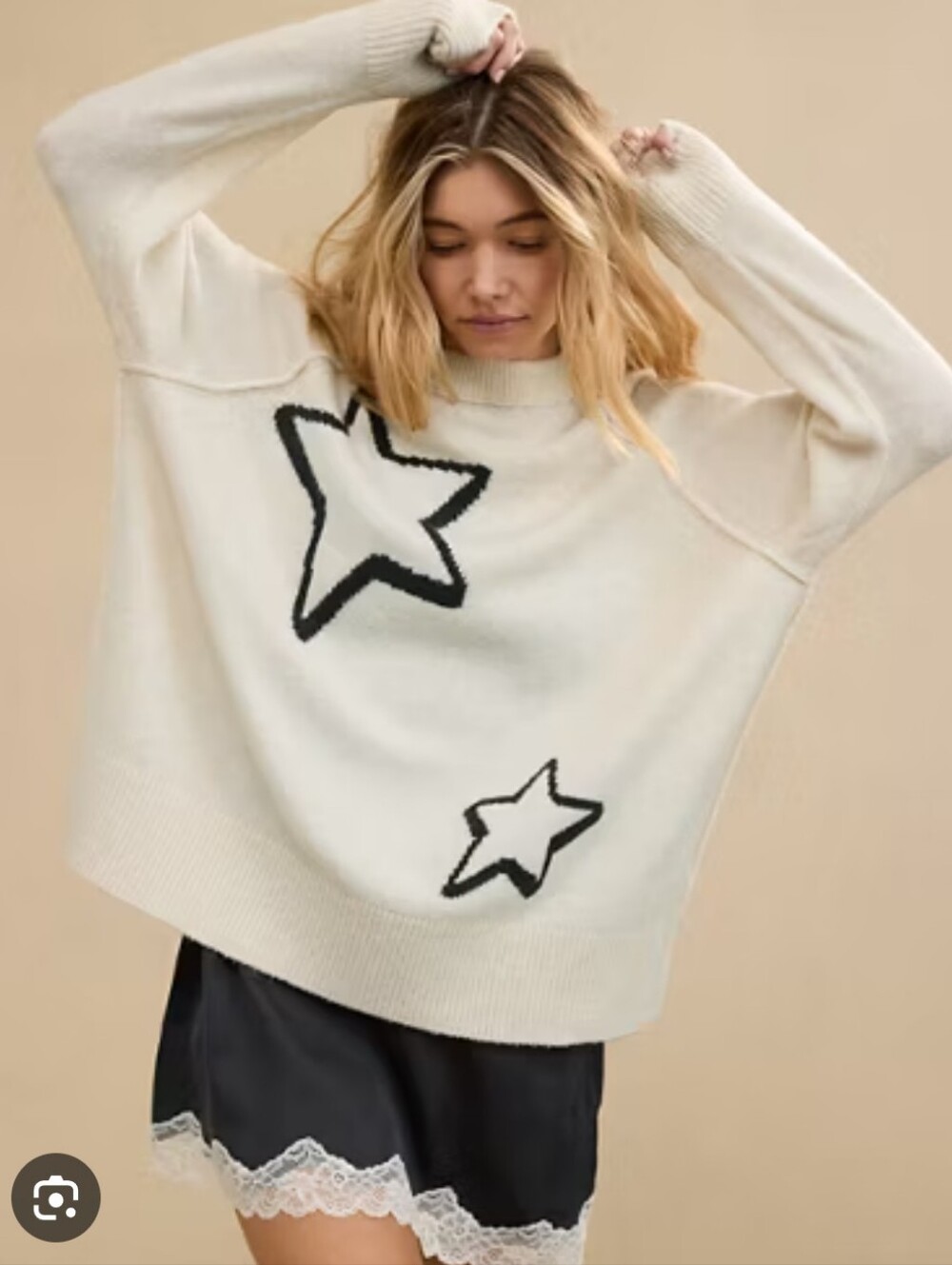 Aerie unREAL Women's Oversized Crewneck Star Sweater